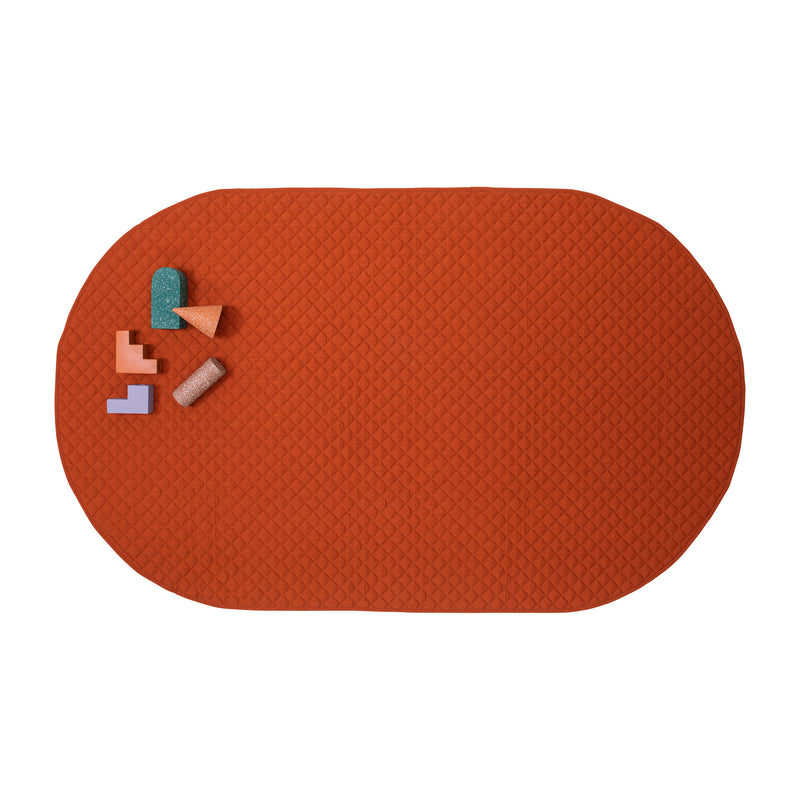 jnr.life oval playmat • rust • quilted | jnr.life